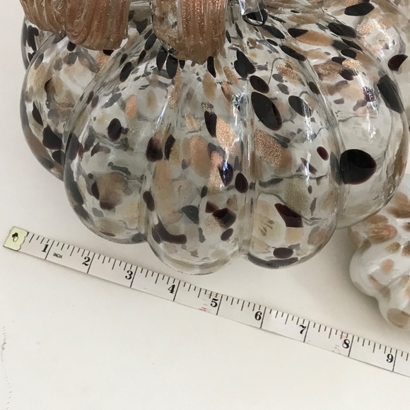 Glass Pumpkins Metallic Bronzy Gold Curly Stem Centerpiece Fall Thanksgiving - Picture 6 of 14